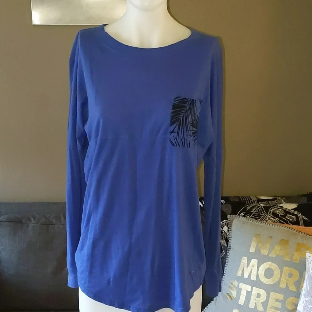 VS PINK || Long Sleeve Blue Shirt w/ Pocket